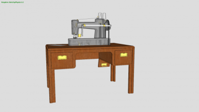 老式家用缝纫机SU模型下载_sketchup草图大师SKP模型