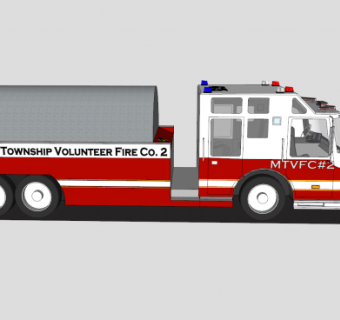 消防车罐车SU模型下载_sketchup草图大师SKP模型