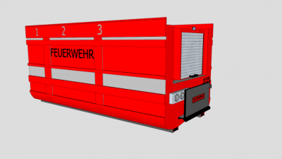 消防设备车厢SU模型下载_sketchup草图大师SKP模型