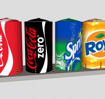 碳酸饮料瓶罐水箱SU模型下载_sketchup草图大师SKP模型