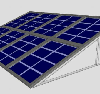 倾斜的太阳能板SU模型下载_sketchup草图大师SKP模型