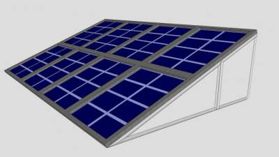 倾斜的太阳能板SU模型下载_sketchup草图大师SKP模型