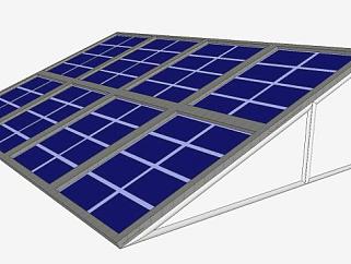 倾斜的太阳能板SU模型下载_sketchup草图大师SKP模型