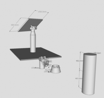 旋转太阳能板SU模型下载_sketchup草图大师SKP模型
