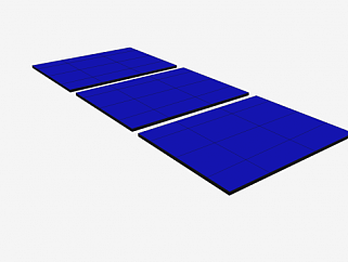 3块面板太阳能板SU模型下载_sketchup草图大师SKP模型