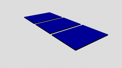 3块面板太阳能板SU模型下载_sketchup草图大师SKP模型