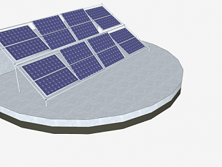 倾斜的太阳能电池板SU模型下载_sketchup草图大师SKP模型