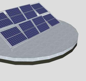 倾斜的太阳能电池板SU模型下载_sketchup草图大师SKP模型