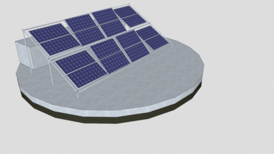 倾斜的太阳能电池板SU模型下载_sketchup草图大师SKP模型