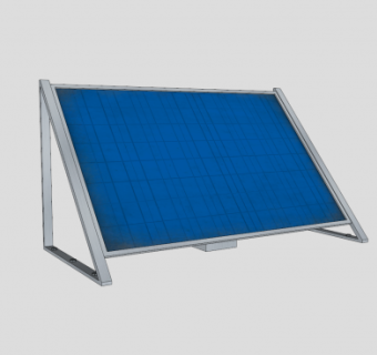 倾斜太阳能电池板SU模型下载_sketchup草图大师SKP模型