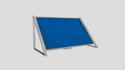 倾斜太阳能电池板SU模型下载_sketchup草图大师SKP模型