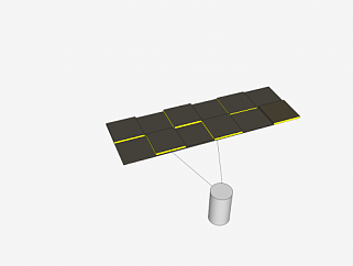 悬浮的太阳能板SU模型下载_sketchup草图大师SKP模型