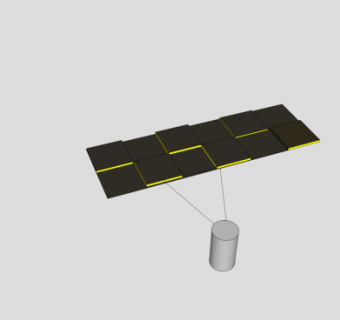 悬浮的太阳能板SU模型下载_sketchup草图大师SKP模型