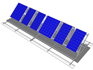 <em>屋顶</em>太阳能倾斜板SU模型下载_sketchup草图大师SKP模型