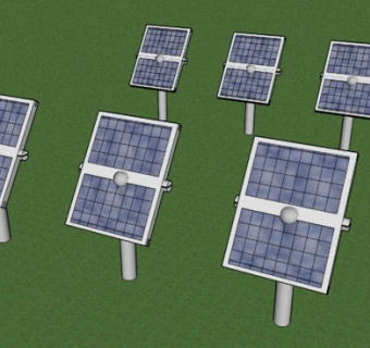 路边太阳能旋转板SU模型下载_sketchup草图大师SKP模型