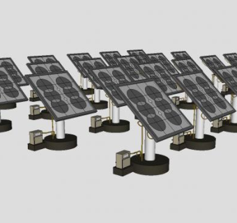 落地式太阳能板设备SU模型下载_sketchup草图大师SKP模型