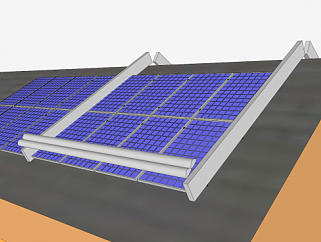 太阳能电池板遮阳篷SU模型下载_sketchup草图大师SKP模型