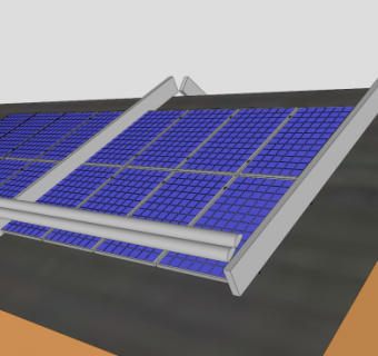 太阳能电池板遮阳篷SU模型下载_sketchup草图大师SKP模型