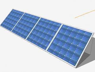 环保型太阳能板SU模型下载_sketchup草图大师SKP模型