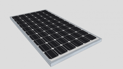 190w太阳能光伏板SU模型下载_sketchup草图大师SKP模型