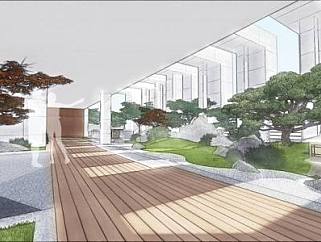 新日式空中花园景观SU模型下载_sketchup草图大师SKP模型