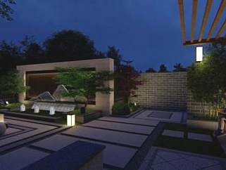 新中式小庭院室外庭院<em>泳池</em>SU模型