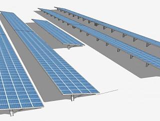 太阳能电池板停车棚SU模型下载_sketchup草图大师SKP模型