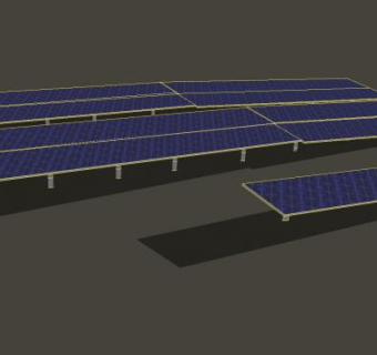学校太阳能电池板SU模型下载_sketchup草图大师SKP模型