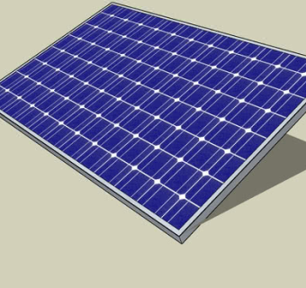 倾斜单晶硅太阳能板SU模型下载_sketchup草图大师SKP模型