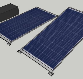 太阳能电池板与安装和设备SU模型下载_sketchup草图大师SKP模型