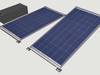 太阳能电池板与安装和设备SU模型下载_sketchup草图大师SKP模型