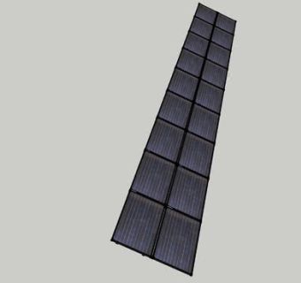 现代250w太阳能电池板SU模型下载_sketchup草图大师SKP模型
