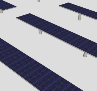 大型太阳能电池板停车棚SU模型下载_sketchup草图大师SKP模型
