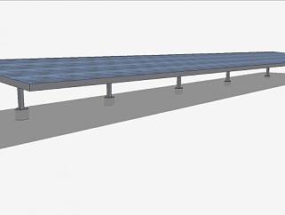 大型太阳能板停车棚SU模型下载_sketchup草图大师SKP模型