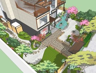 <em>日式庭院</em>建筑景观SU模型