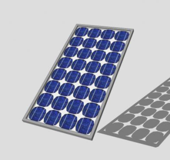 半透明太阳能电池板SU模型下载_sketchup草图大师SKP模型