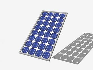 半透明太阳能电池板SU模型下载_sketchup草图大师SKP...