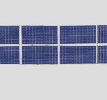 2.4kWp太阳能板SU模型下载_sketchup草图大师SKP模型