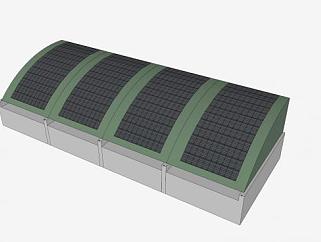 <em>屋顶弧形</em>太阳能板SU模型下载_sketchup草图大师SKP模型