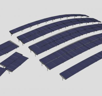 大学太阳能停车棚SU模型下载_sketchup草图大师SKP模型