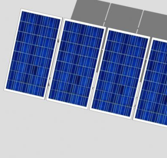 4块太阳能板停车棚SU模型下载_sketchup草图大师SKP模型