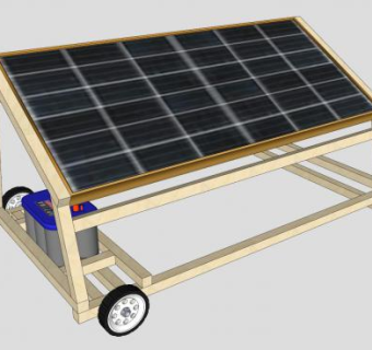 木材太阳能板车SU模型下载_sketchup草图大师SKP模型