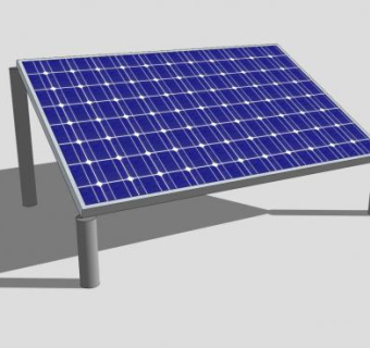 倾斜支架太阳能板SU模型下载_sketchup草图大师SKP模型