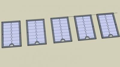 太阳能板5面板SU模型下载_sketchup草图大师SKP模型