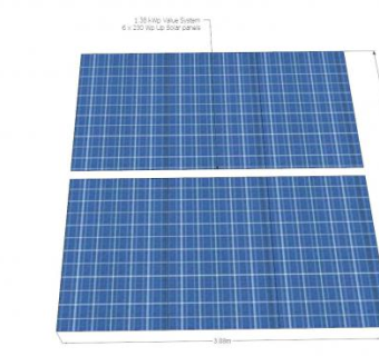 6×230瓦太阳能电池板下载_sketchup草图大师SKP模型