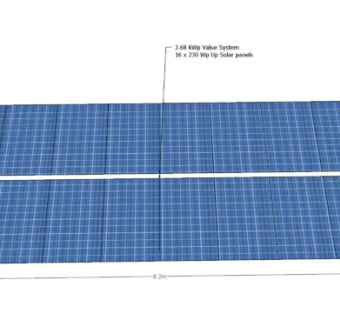 16x230瓦太阳能电池板SU模型下载_sketchup草图大师SKP模型