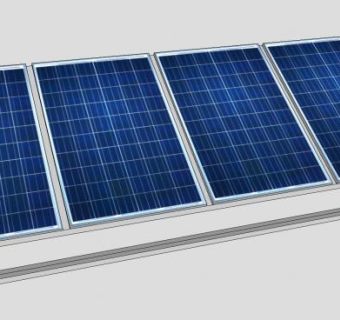 单晶硅太阳能板倾斜架SU模型下载_sketchup草图大师SKP模型