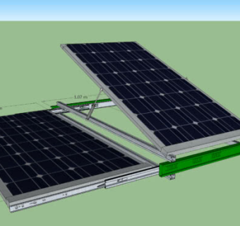 光伏太阳能电池板和屋顶倾斜架SU模型下载_sketchup草图大师SKP模型