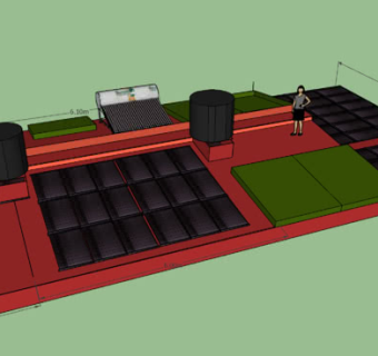 平板太阳能热水器SU模型下载_sketchup草图大师SKP模型