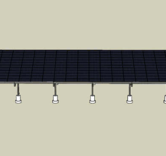 太阳能板车棚SU模型下载_sketchup草图大师SKP模型